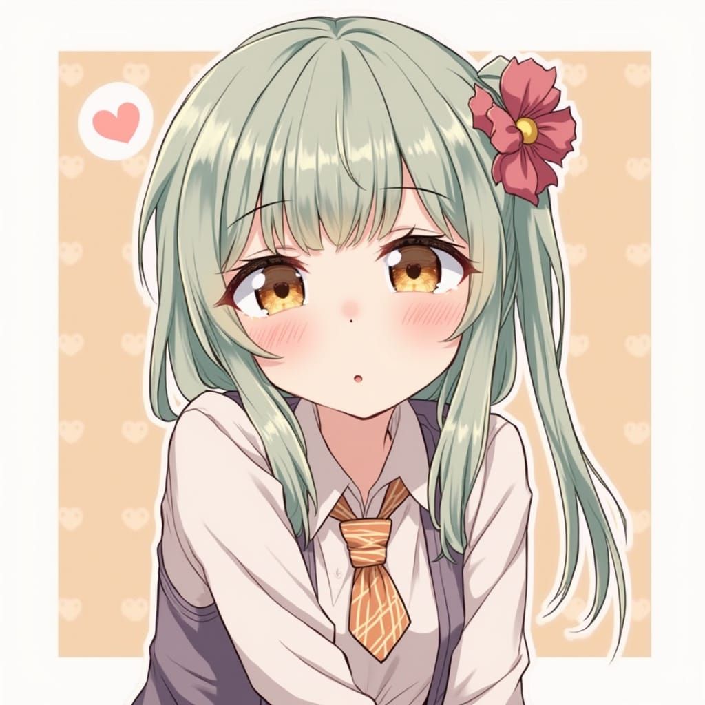 Charming 2000s Anime Girl in Moe Art Style