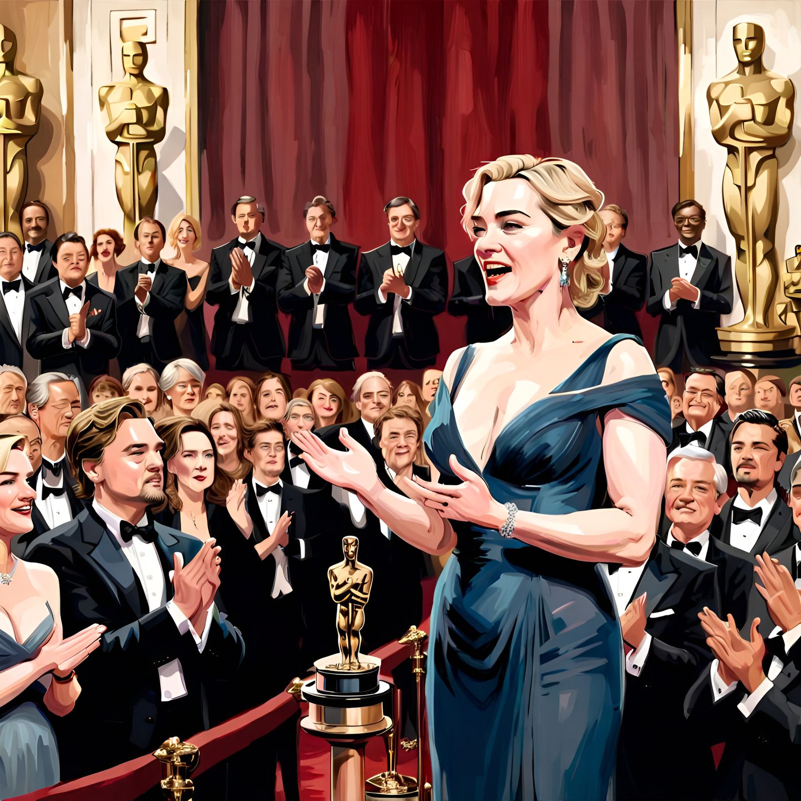 Actress Oscar Speech, Oil Painting Style
