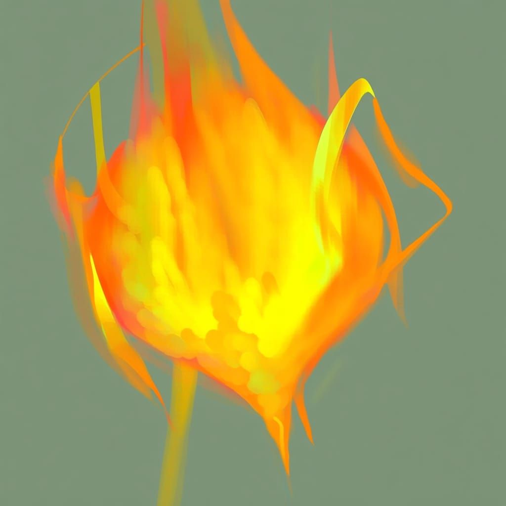 The artwork presents a vibrant burst of color against a back...