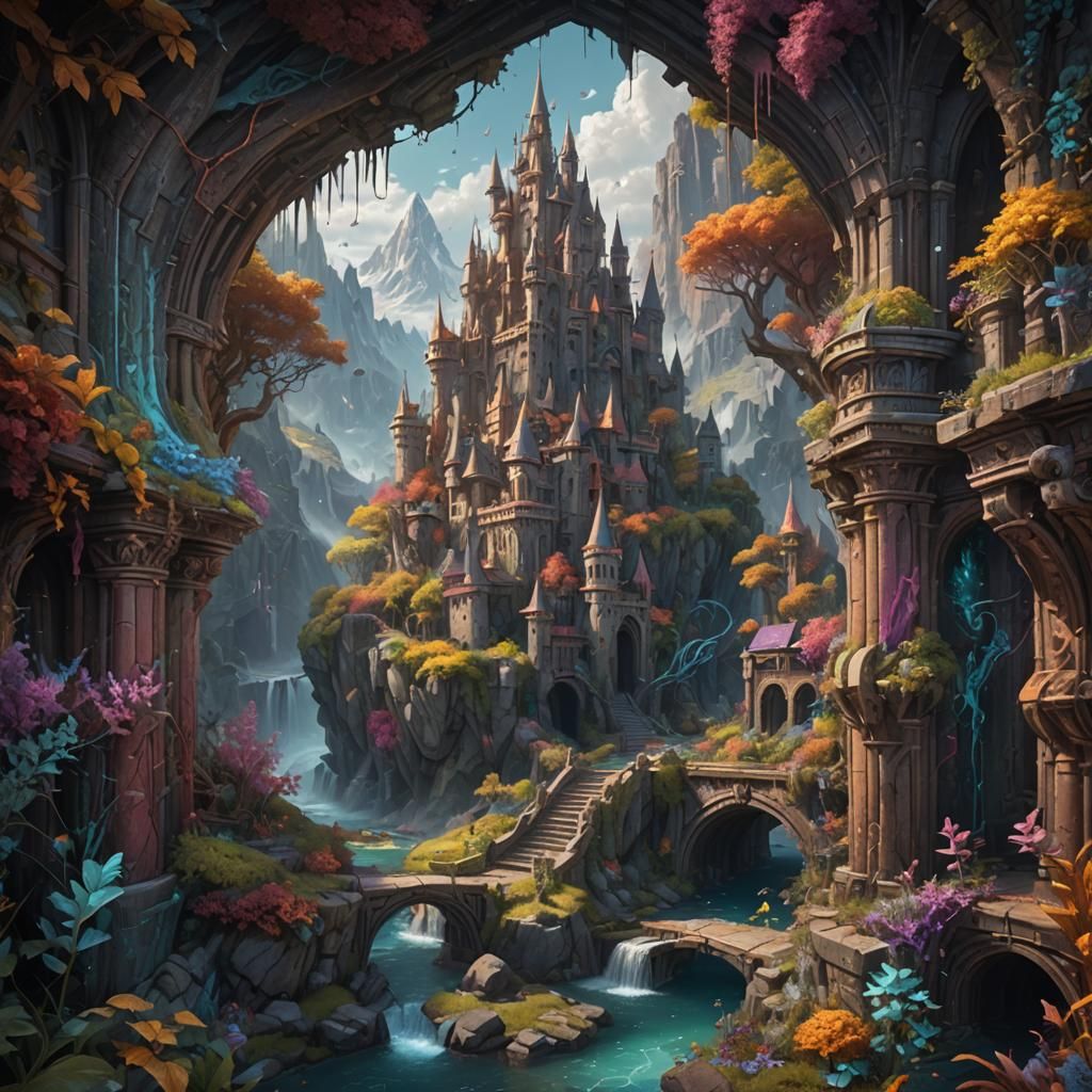 Fantasy Chalk Art Matte Painting in 8K