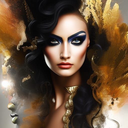 Girl's Face Poster in Digital Illustration Style