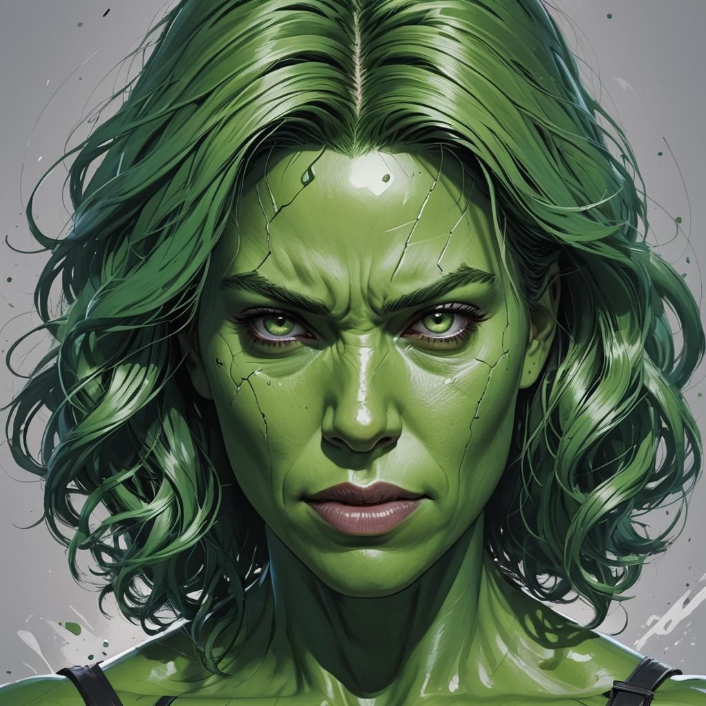 She-Hulk Portrait in Artgerm Style
