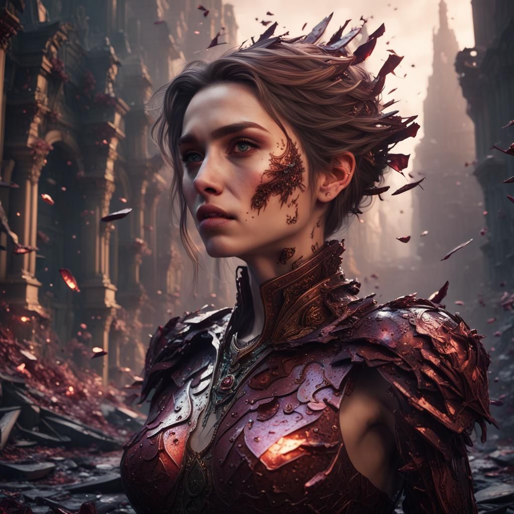 Woman Shattering: A Fantasy Concept Art