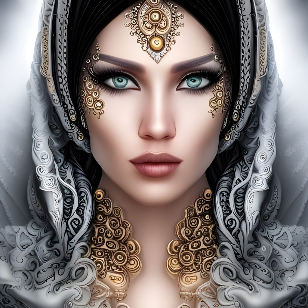Stunning Arabic Woman Portrait with Intricate Details