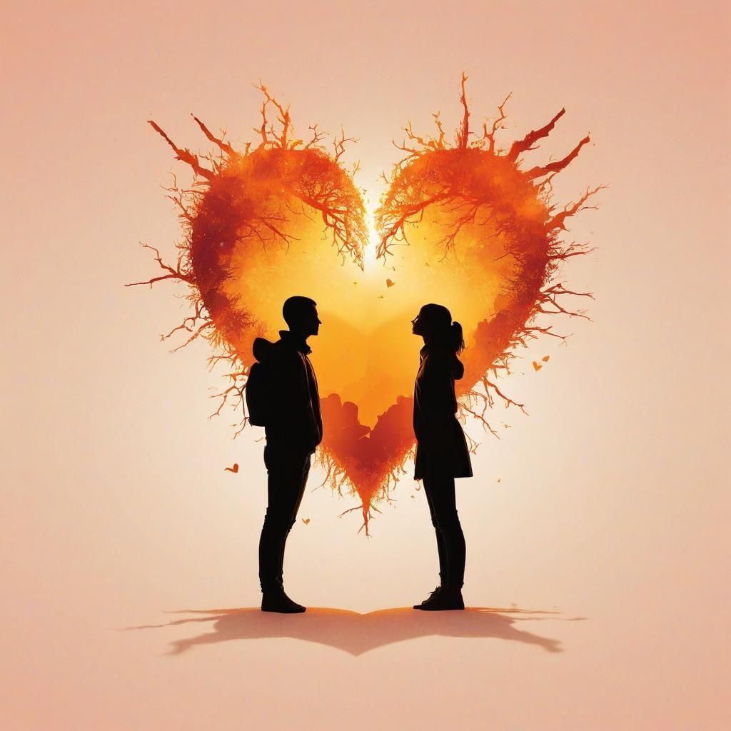 Heart Silhouette with Double Exposure Effect