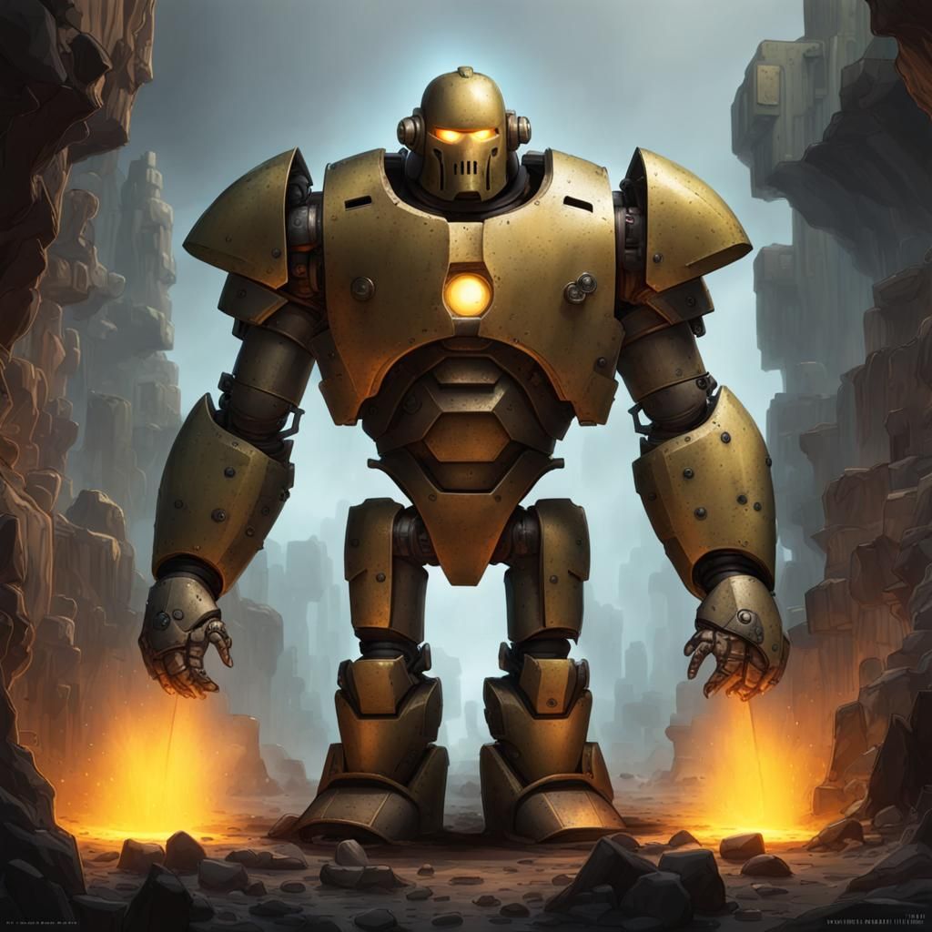 Armored Plutonium Golem in Tech Iron Suit