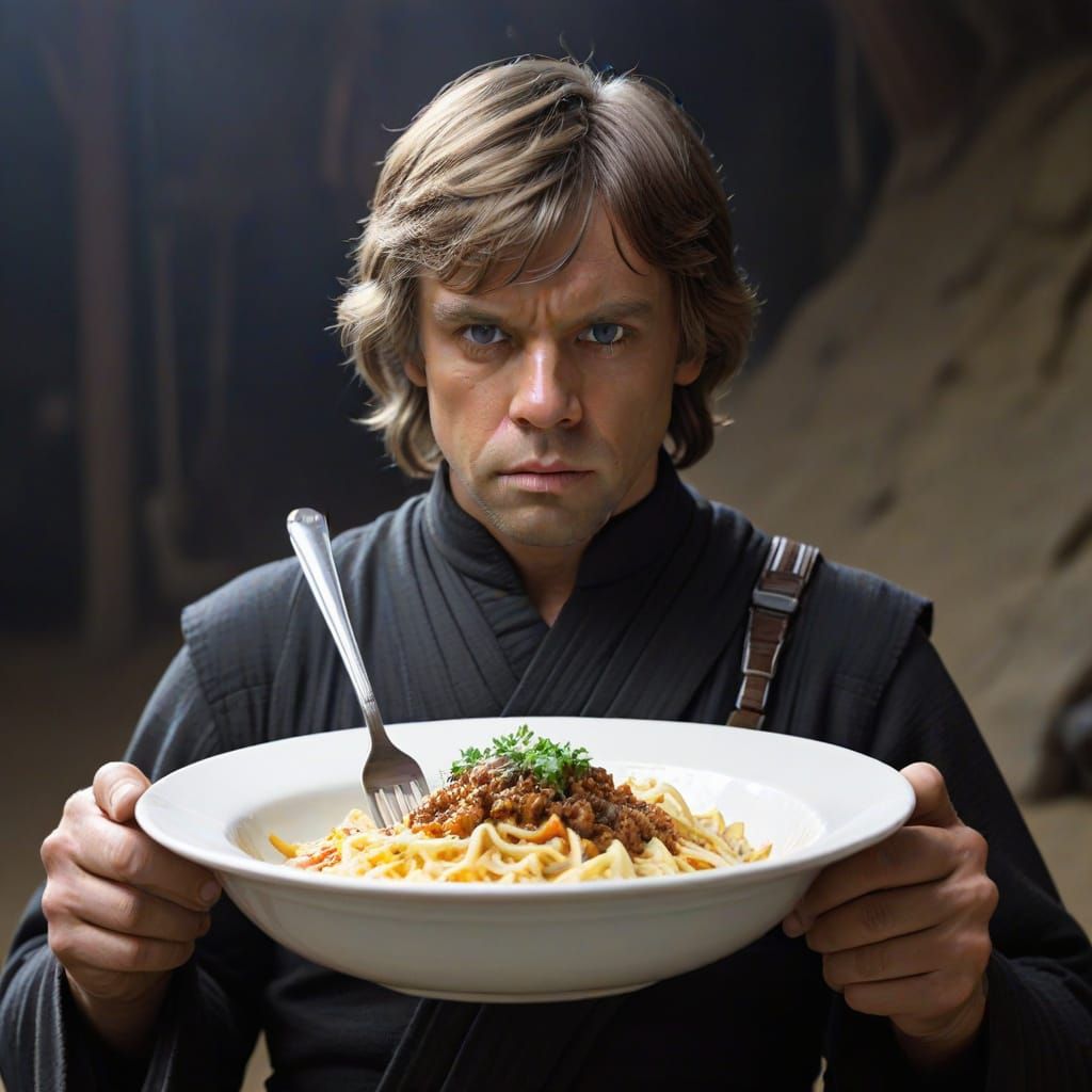 Luke Skywalker Holds a Fork