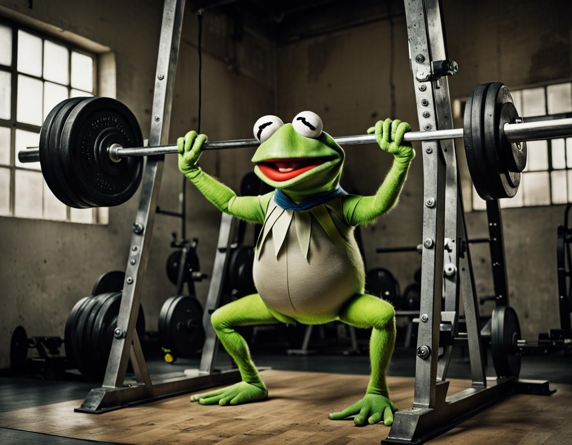 Weightlifter Kermit the Frog: Hyperrealistic Robotic Cyborg ...