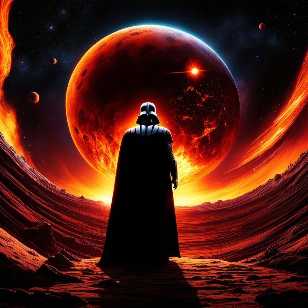 Dramatic Space Art: Death Star Planet Destruction