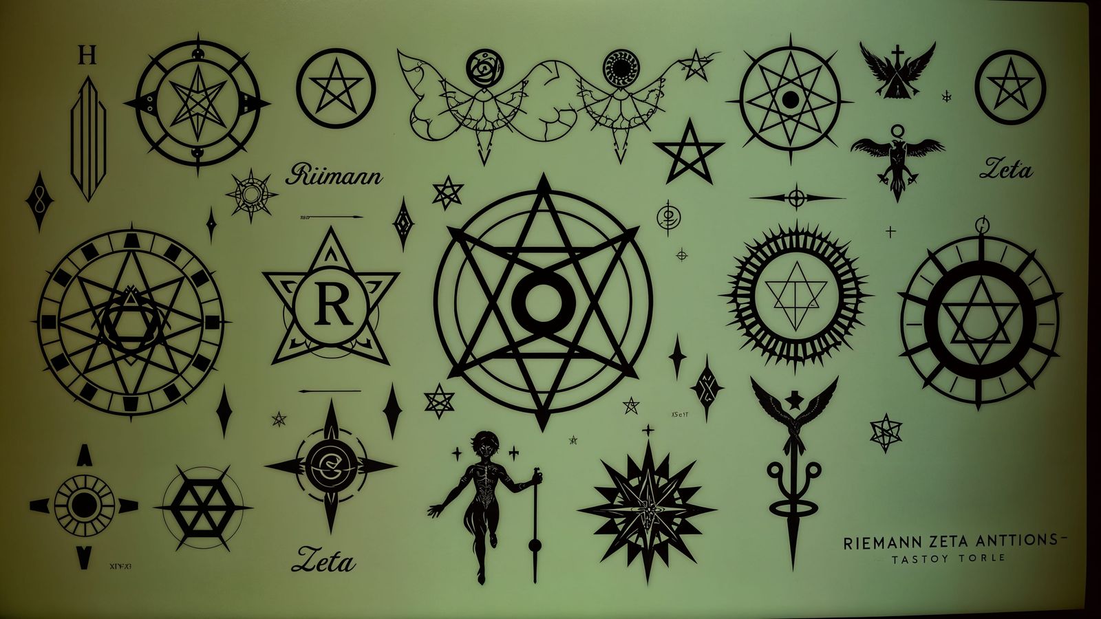 Riemann Zeta Function Tattoo Flash Sheet