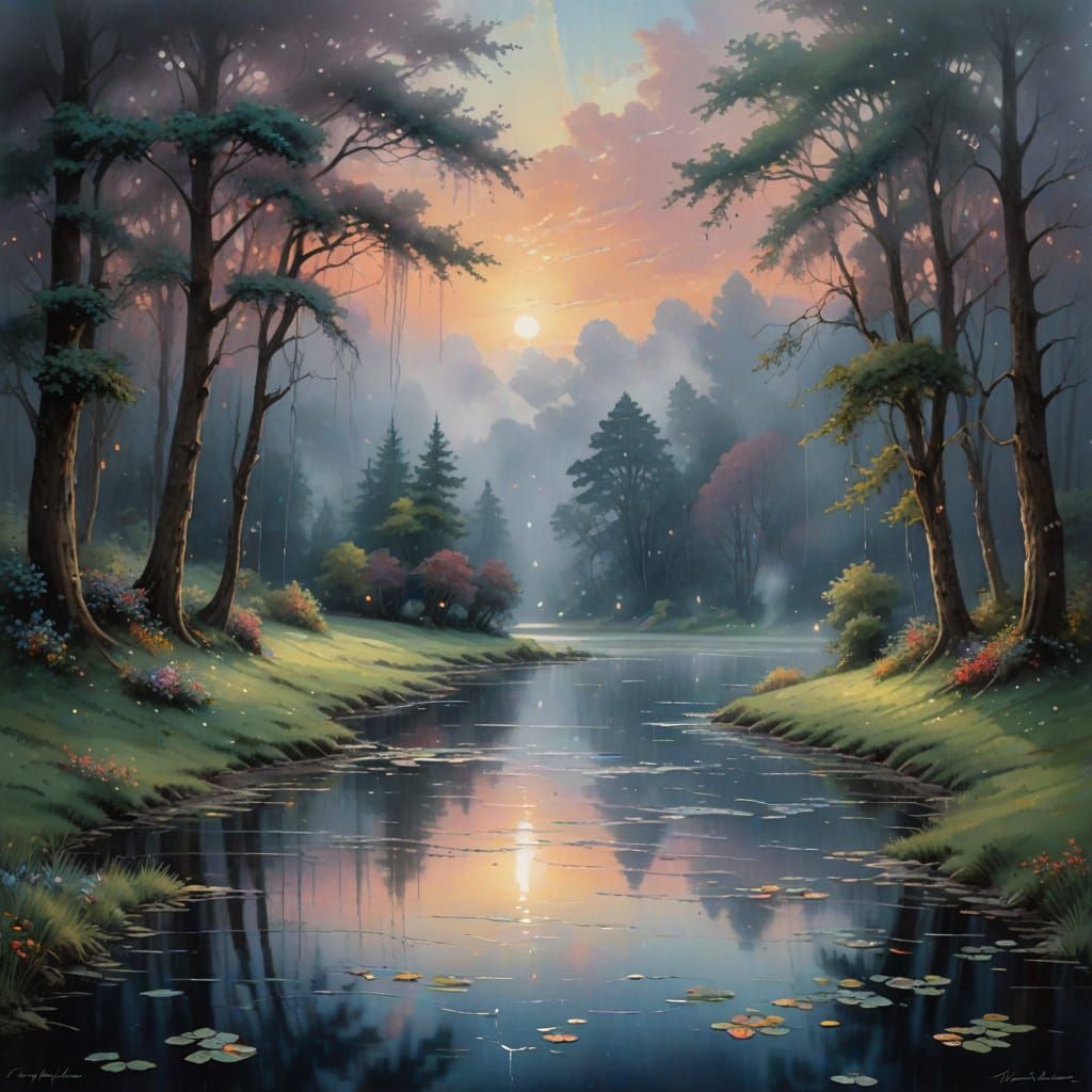 Dreamlike Planet Earth Reflected in a Single Drop