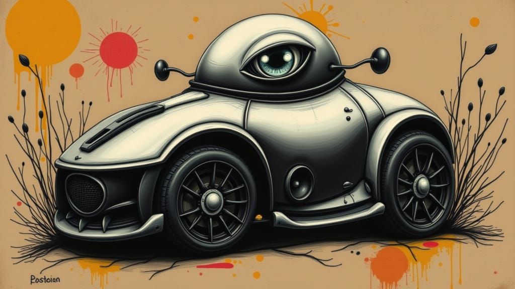 Exotic Sports Car in Neo-Expressionist Style