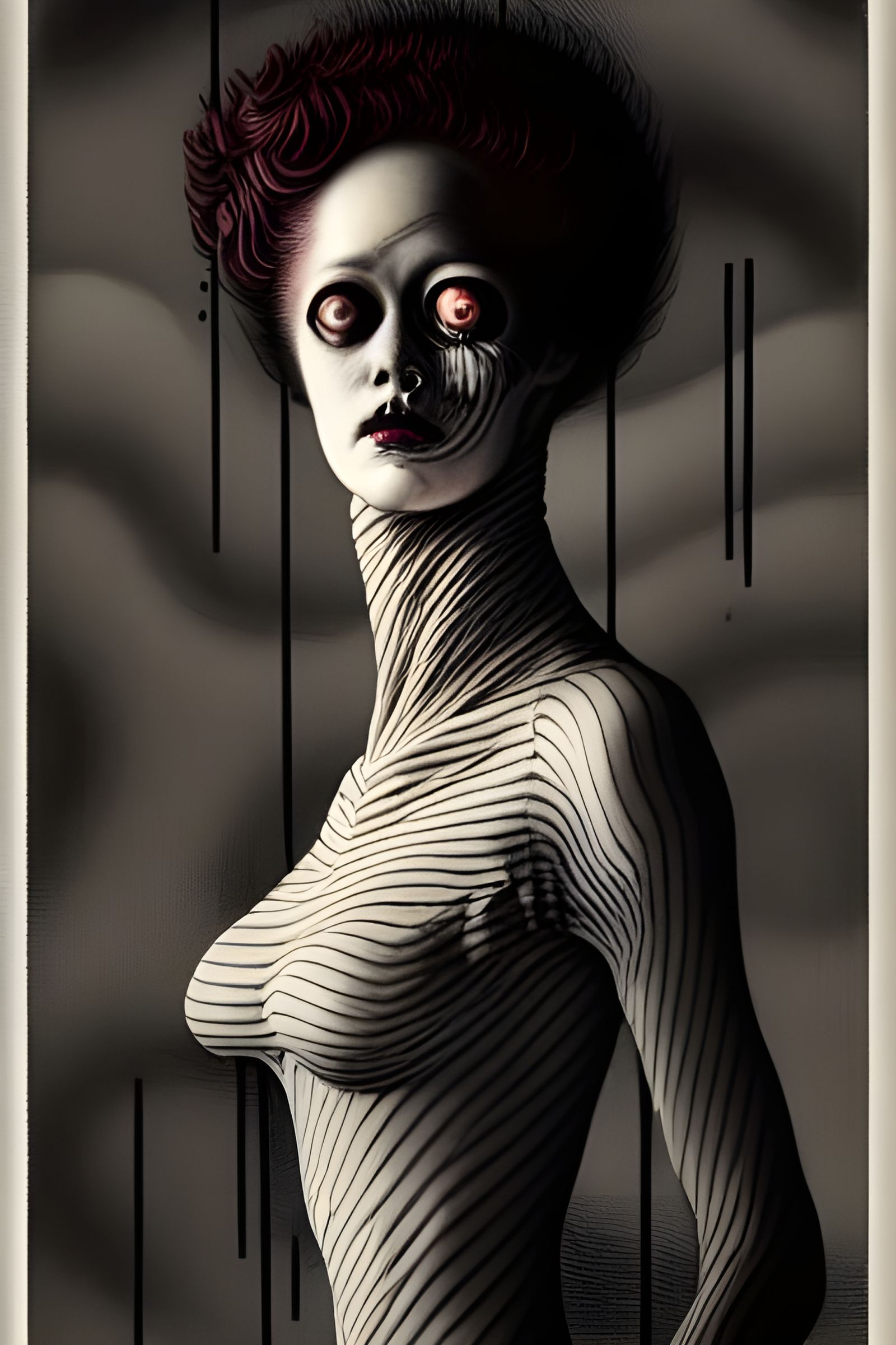 Industrialist Portrait in Dark Ukiyo-e Style
