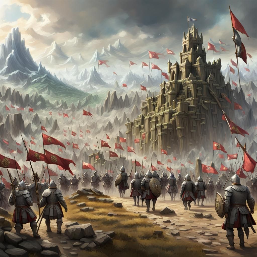 Fantasy Army Marches to War in Temperate Forest