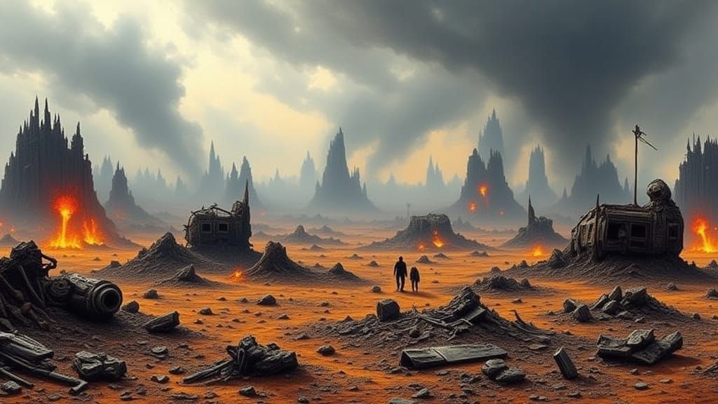 Gypsies Trekking Through a Post-Apocalyptic Wasteland