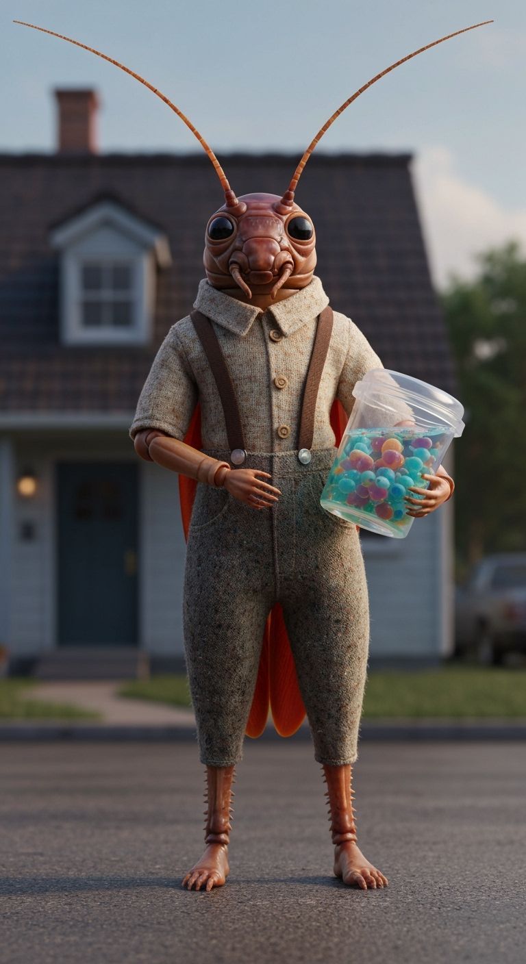 Photorealistic Cockroach Doll with Sea Monkeys