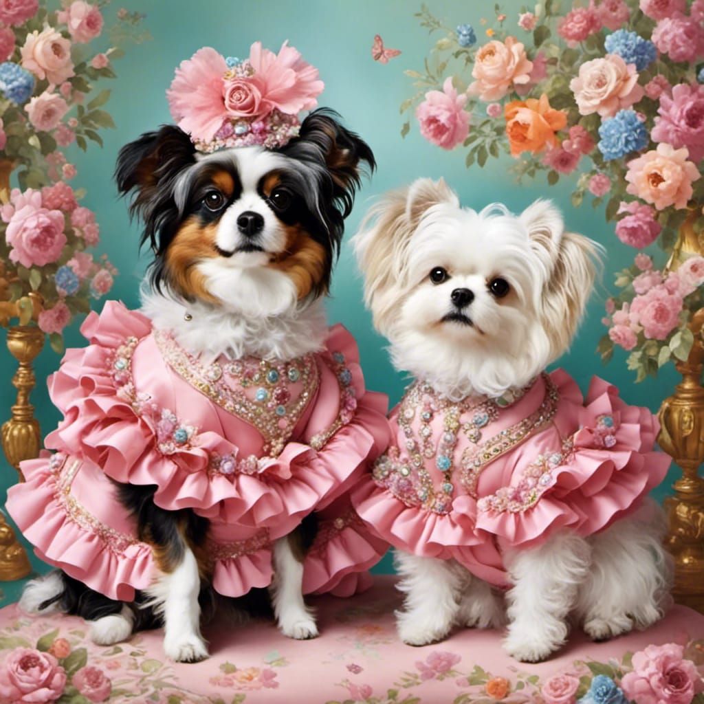 Dogs in Frilly Togs: A Whimsical Portrait