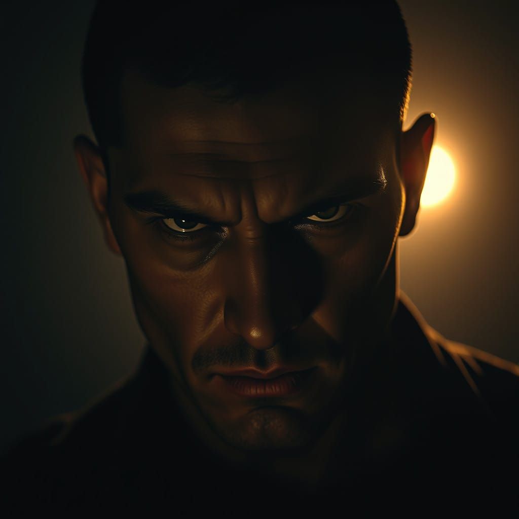 A Brooding Man in Cinematic Lighting