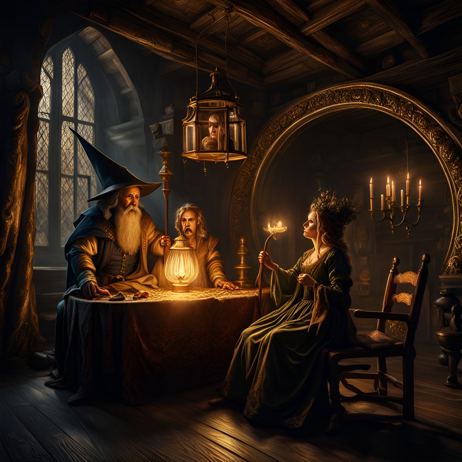 Sinister Rumpelstiltskin Spinning Straw into Gold