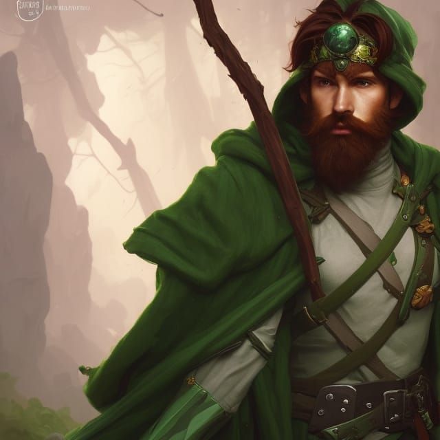Fantasy Ranger Portrait in Hyperdetailed Style
