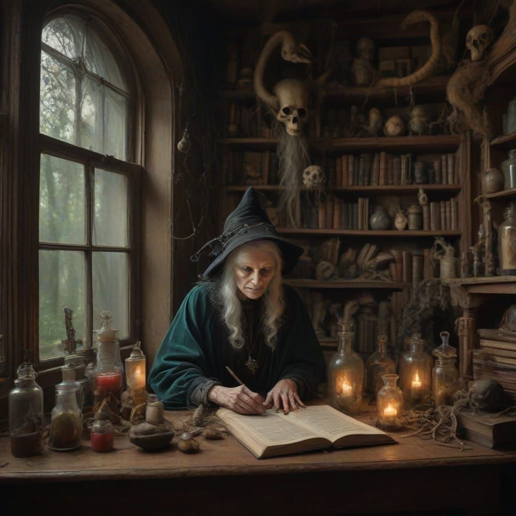 Haunted Victorian Witch's Lair in Earthy Tones