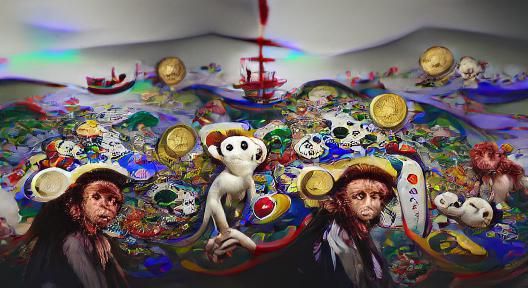 Monkey Island Painting in Surrealist Style