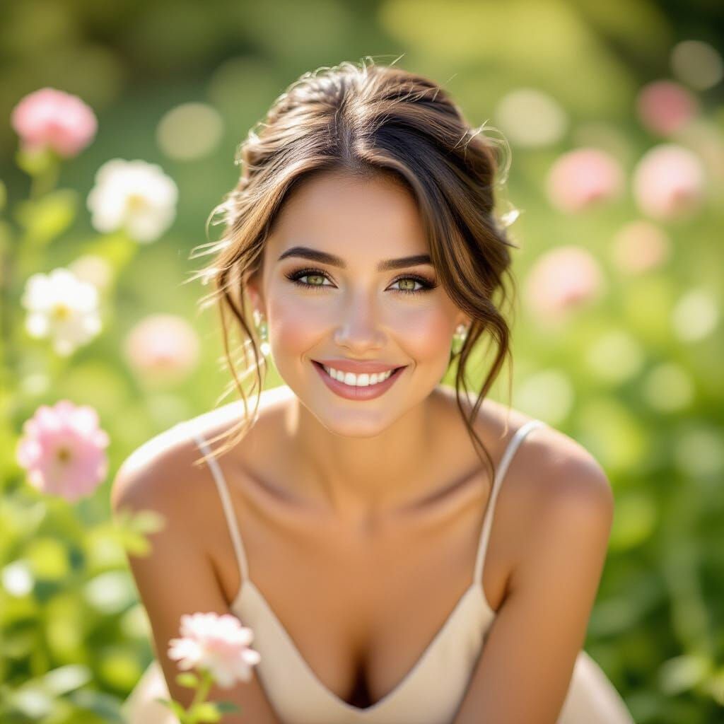 cute woman leaning over