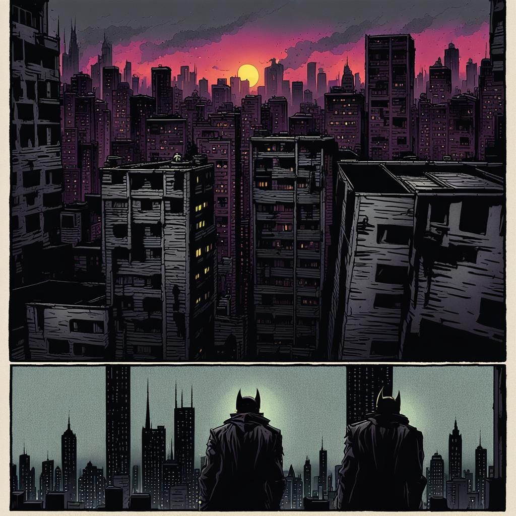 Joker as Batman in Dark Anime Style