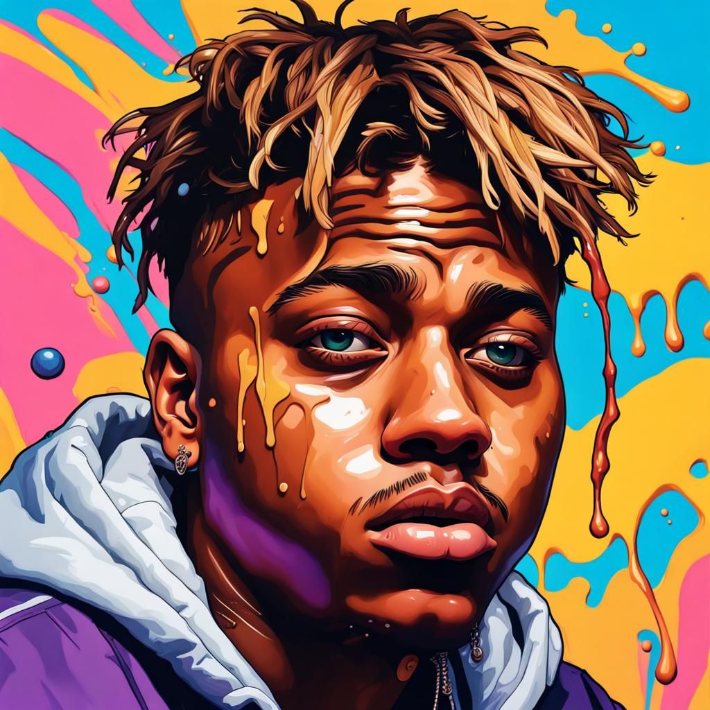 Juice WRLD Hyperrealistic Splash Art Portrait