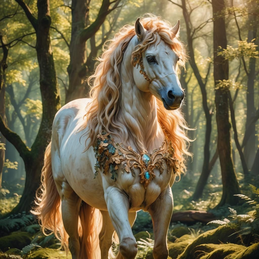 Young Centaur in Sunlit Glade: Fantasy Art
