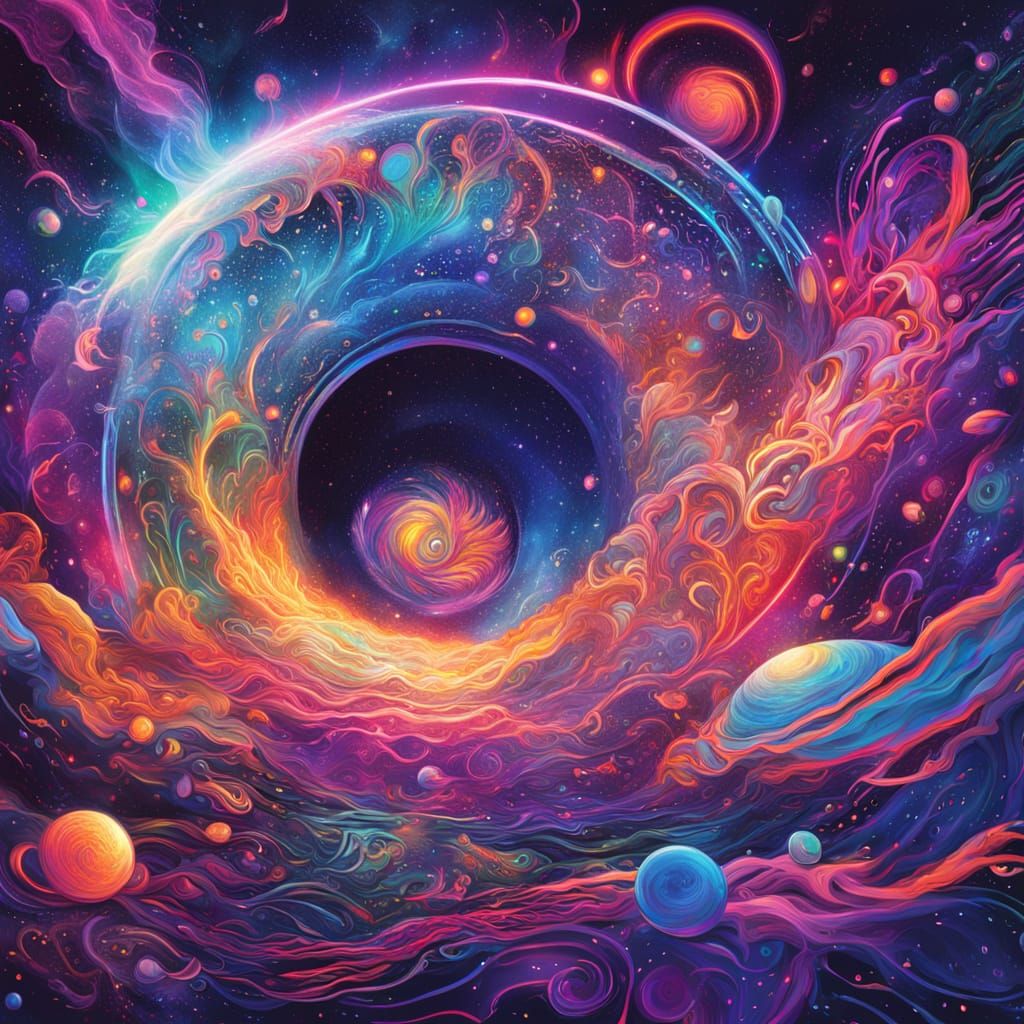 Cosmic CD Smash: Psychedelic Digital Art