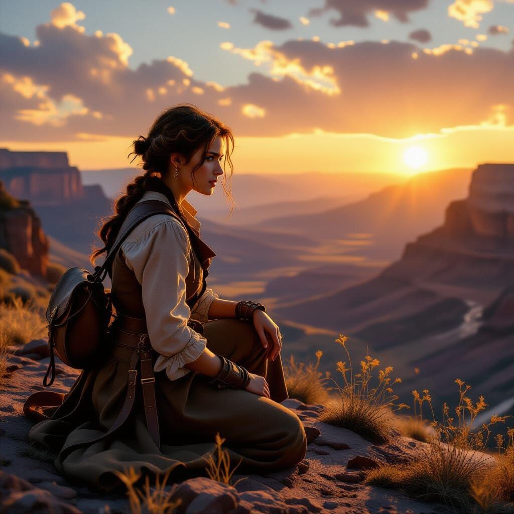 The Robber's Daughter in Epic Cinematic Matte Painting Style