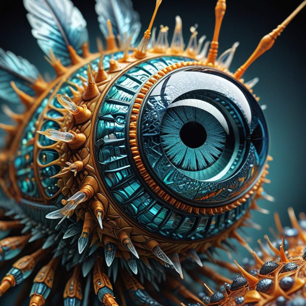 Gleaming Insect Eye Macabre in Vibrant Technicolor