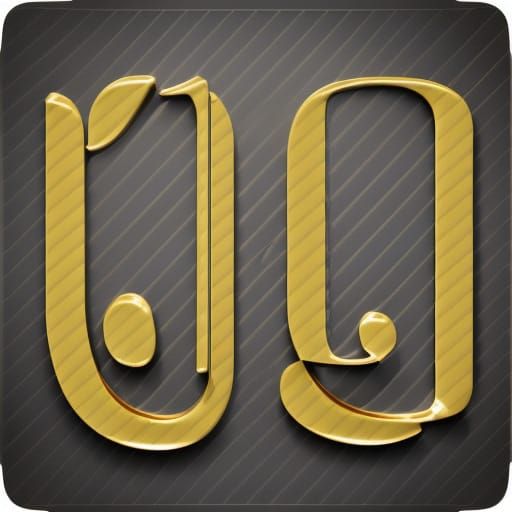 Elegant 3D Letter R Logo with Gold Details