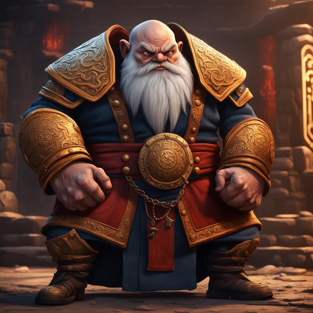 Dwarf Monk: Fantasy Concept Art in 8k