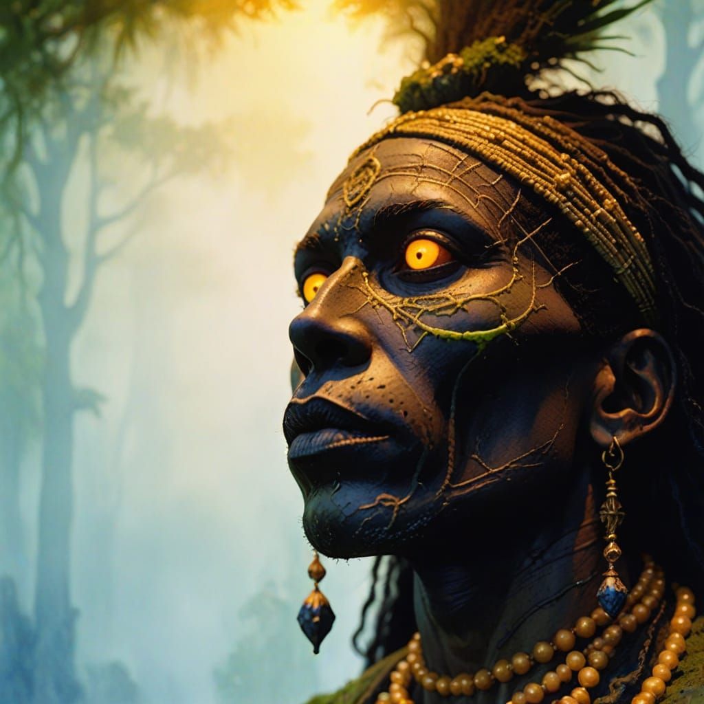 New Orleans Voodoo Cemetery in Watercolor Style