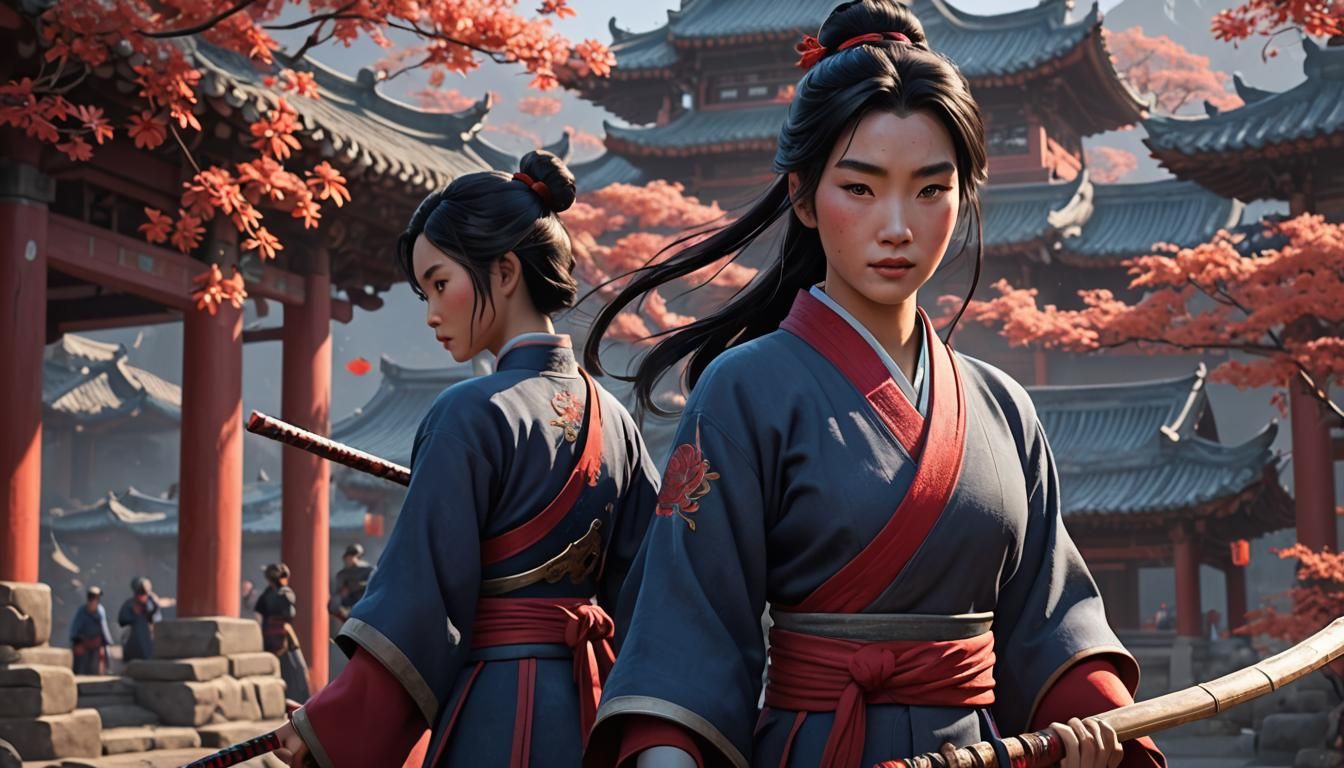 Mulan in 3D Anime Style Inspired by WLOP