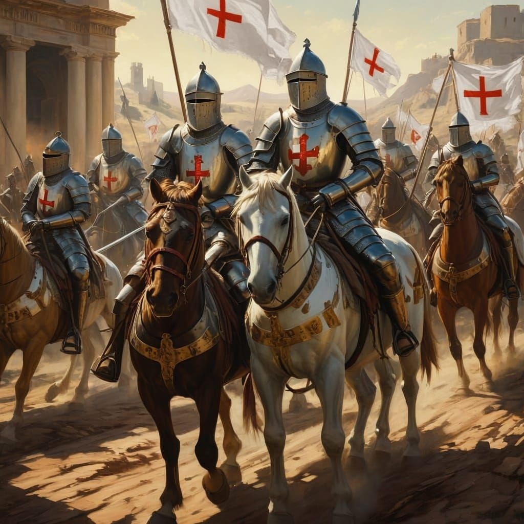 English Knights Under St. George Banner