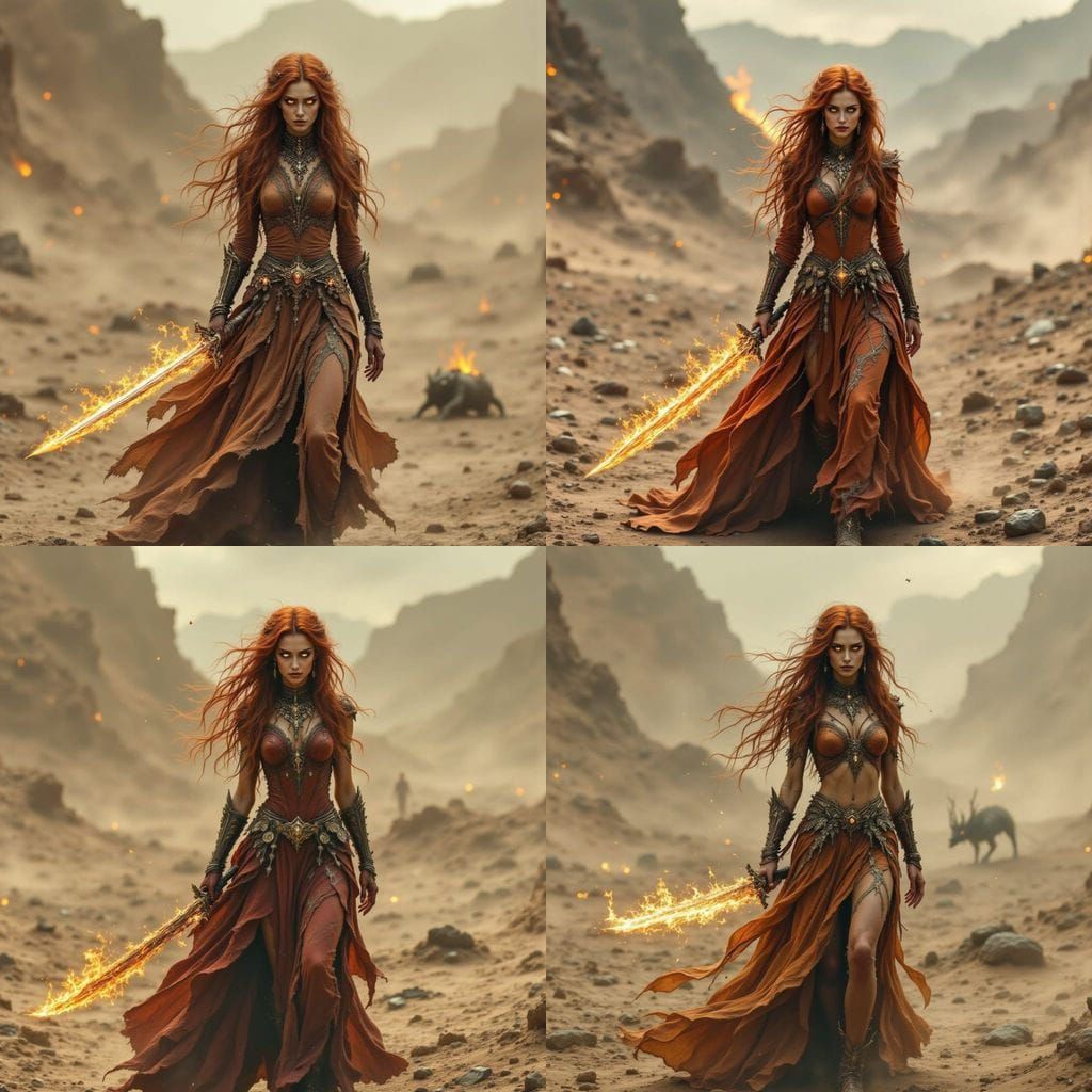 Desert Spirit: Elemental Fae Witch in Sandstorm