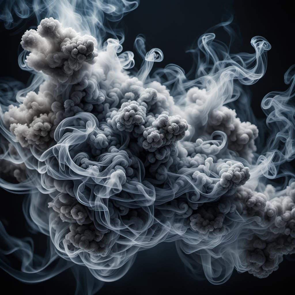 Smoke Forms Intricate Objects with Cinematic Lighting