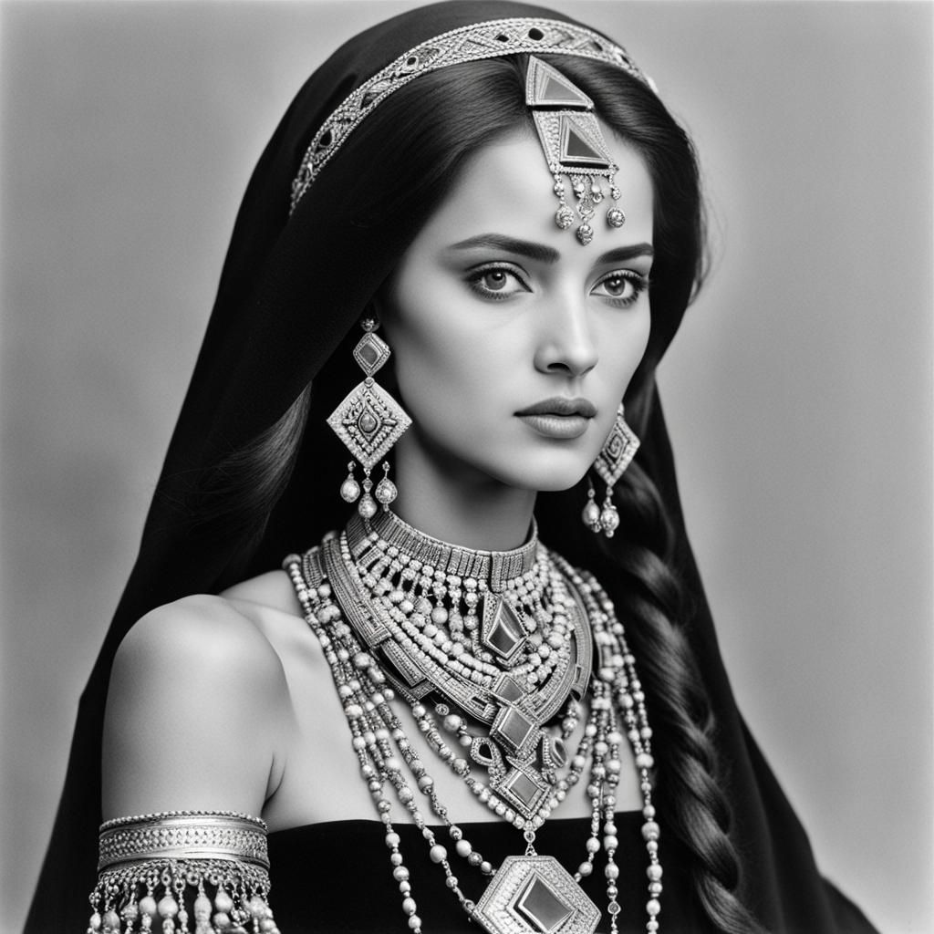 Elegant Amazigh Princess in Traditional Jewelry