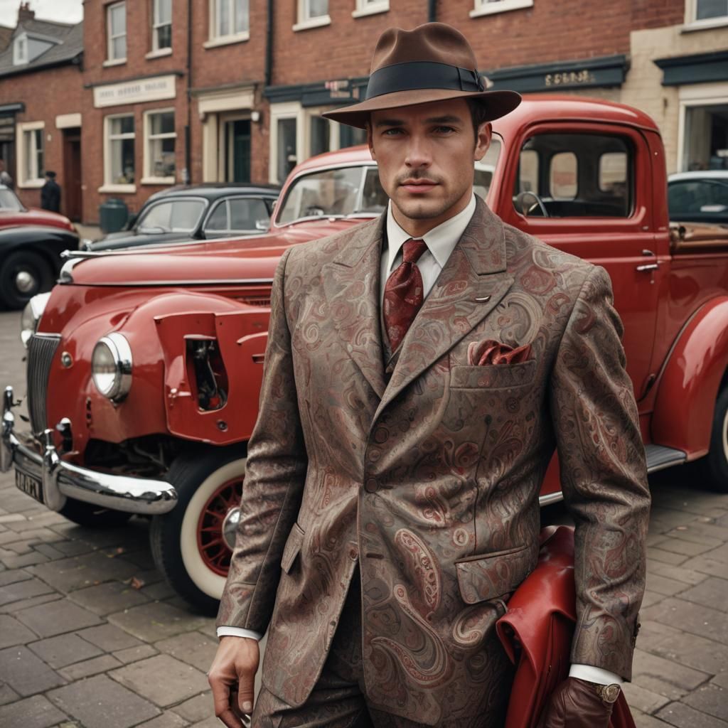 Handsome 1940s man in suit