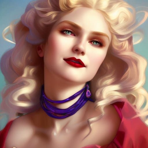 Ice Queen Portrait in Hyperdetailed Digital Art Style