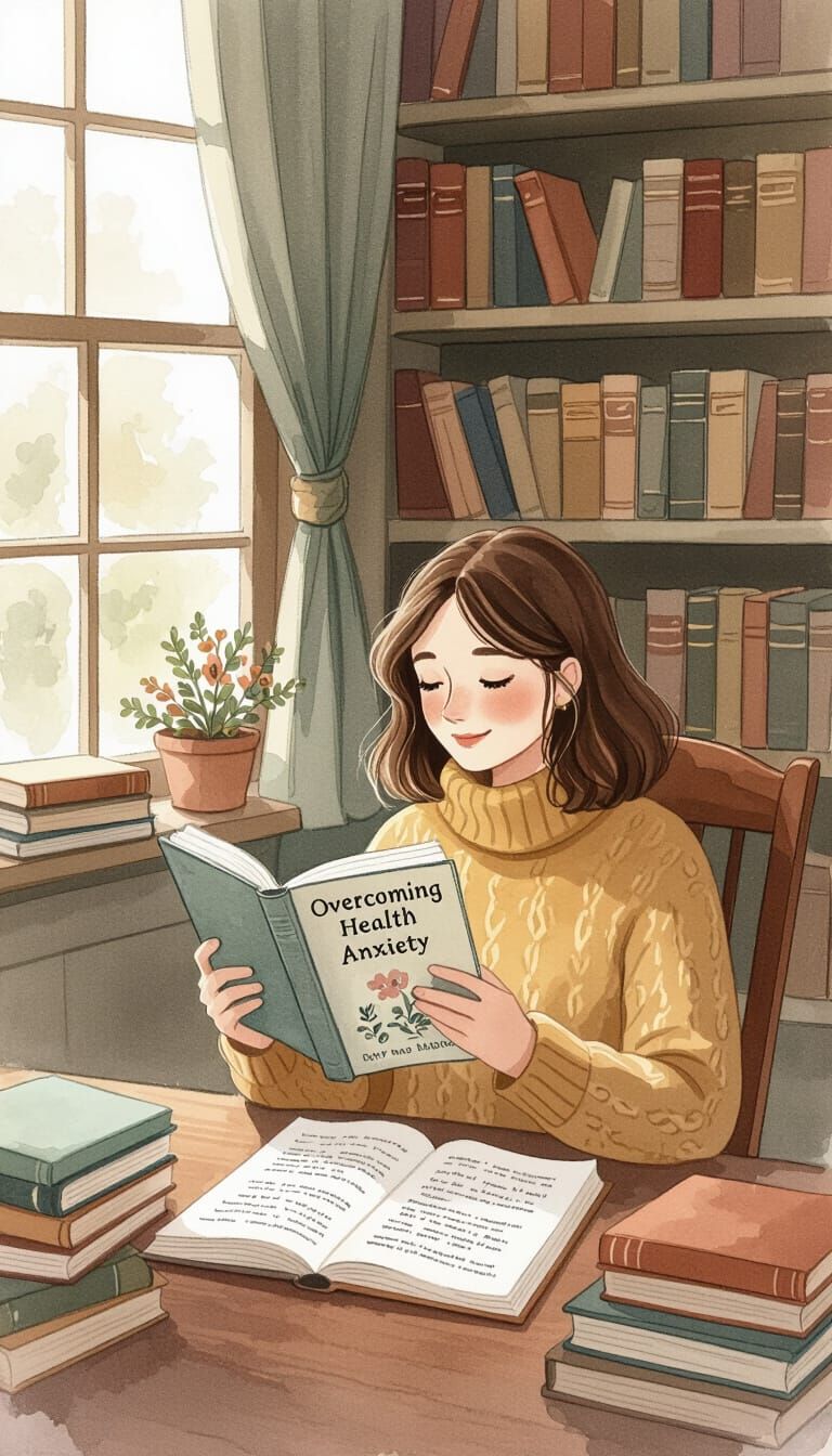 Overcoming Health Anxiety: A Cozy Library Scene