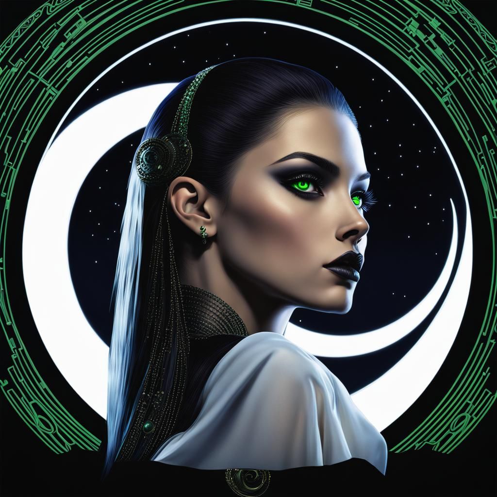 Neon Goth Women Under Black Light, Digital Collage