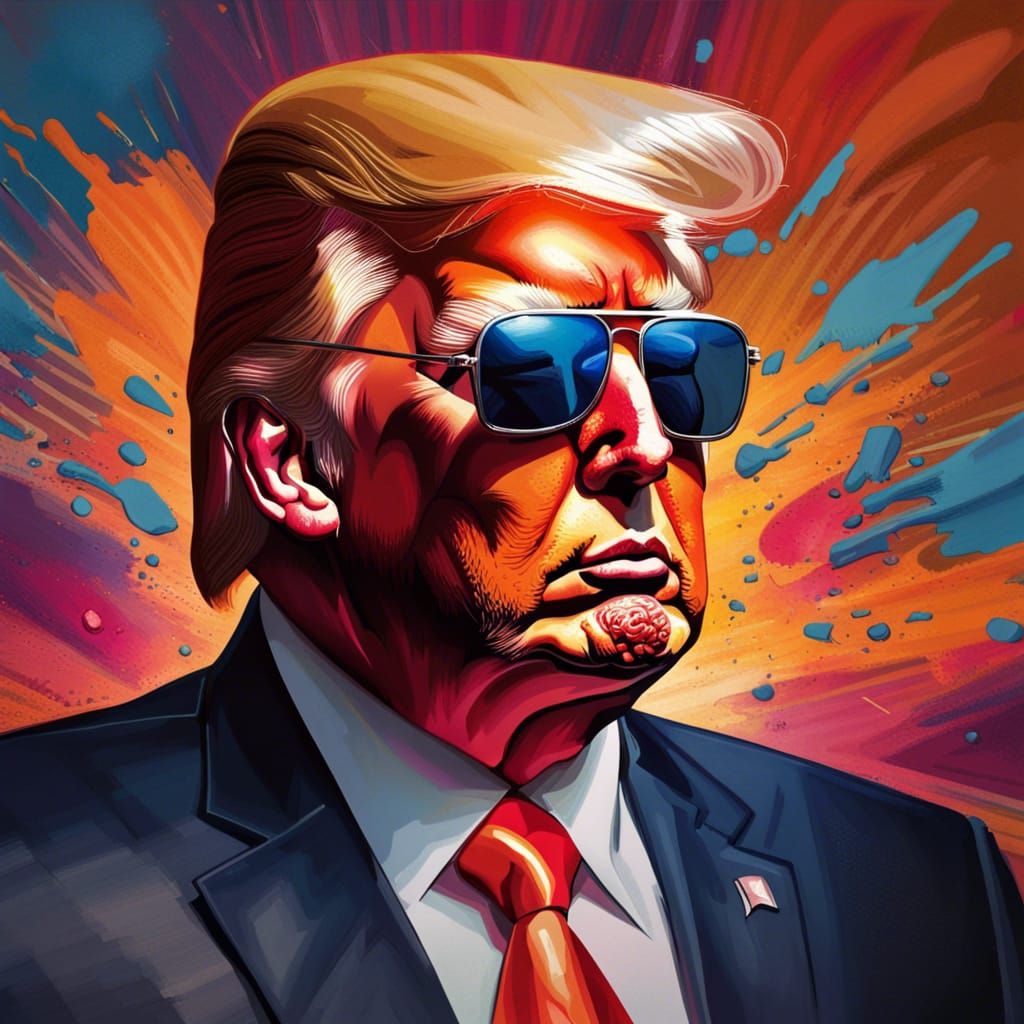 Trump with Sunglasses: Hyperrealistic Concept Art