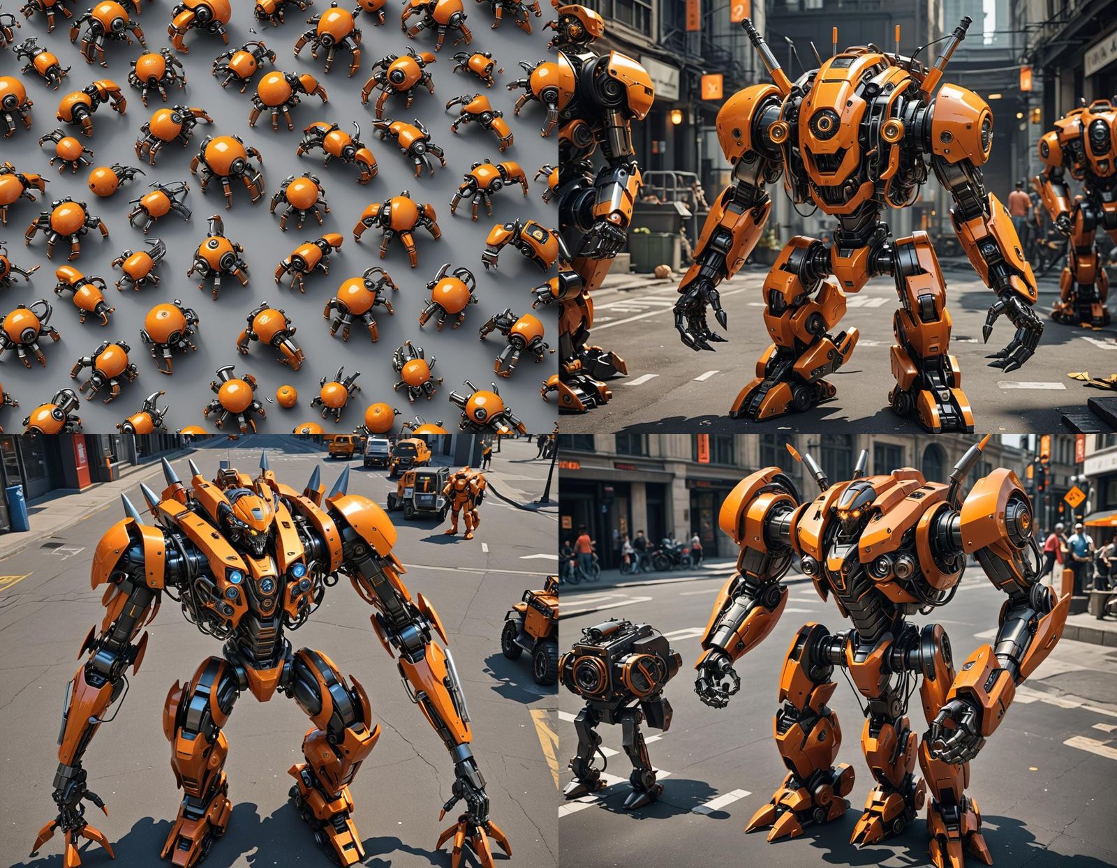 Candy Art Orange Monster with Robotic Limbs