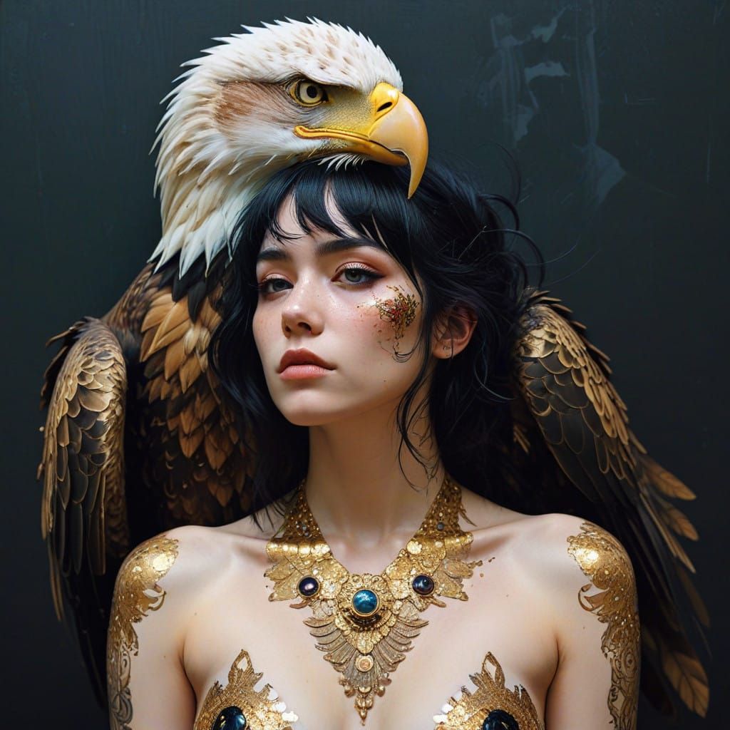 Ethereal Eagle in Haberdasherypunk Style