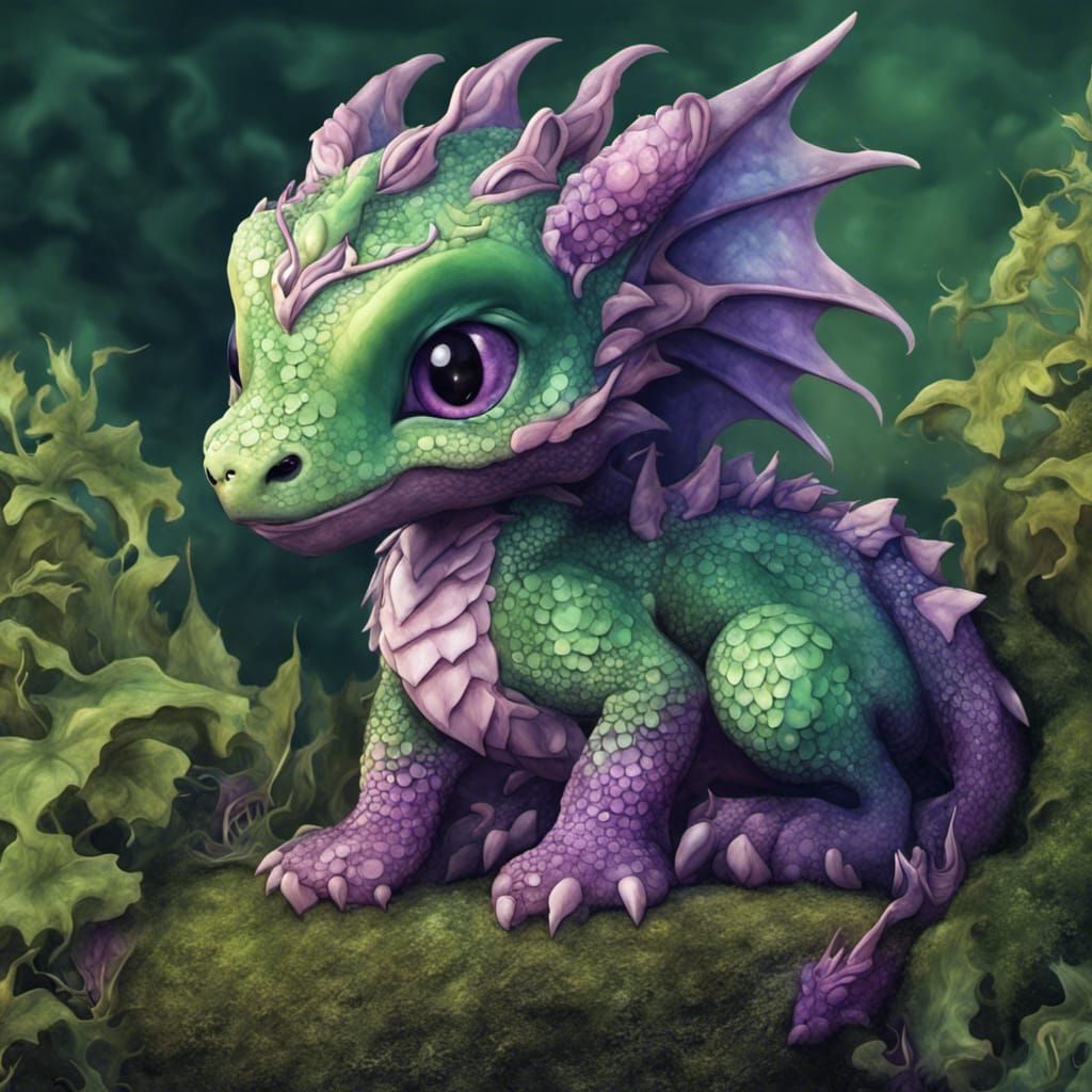 Adorable Baby Dragon with Intricate Details