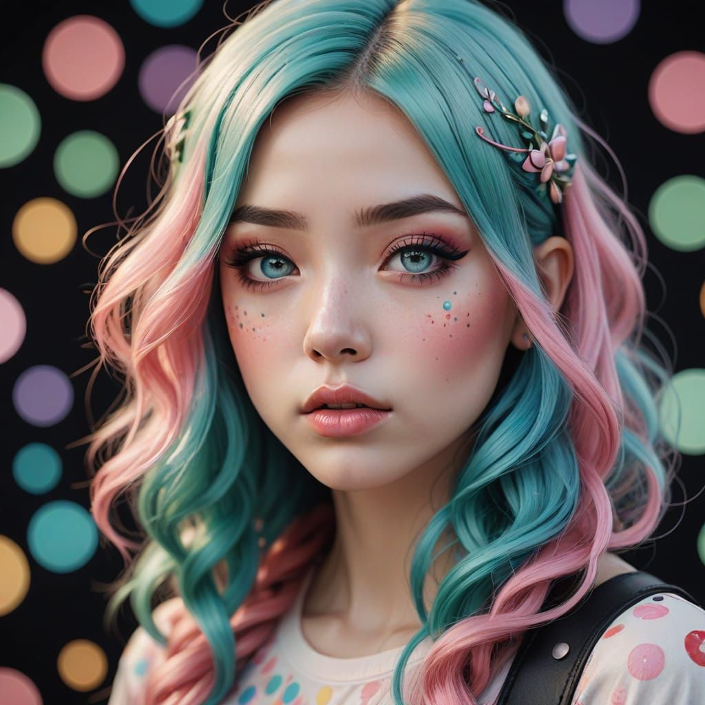 Whimsical Gothic Kawaii Portrait